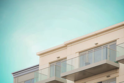 Low angle view of building against clear sky