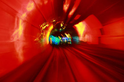 Extreme close-up of illuminated tunnel