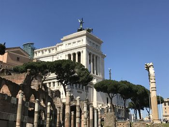 Low angle view of historical building against clear sky