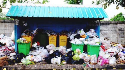 Garbage in market stall for sale