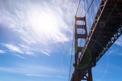 Low angle view of bridge against sky