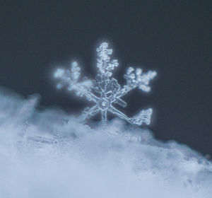 Illuminated christmas lights on snow