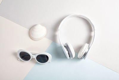 High angle view of sunglasses on table