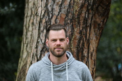 Portrait of man in forest