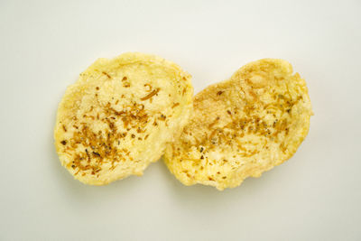 High angle view of bread