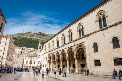 Tourists and locals at the beautiful streets at the old town of dubrovnik