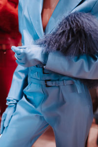 Midsection of woman with hands