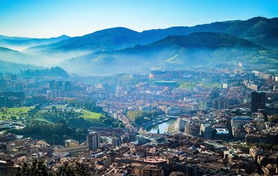 High angle view of cityscape