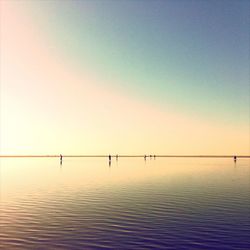 Scenic view of sea at sunset