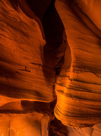 Low angle view of rock formation in cave