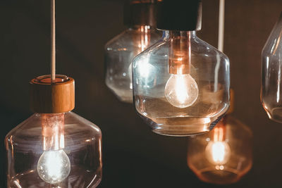 Close-up of illuminated light bulb