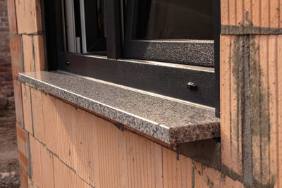 Close-up of window on building