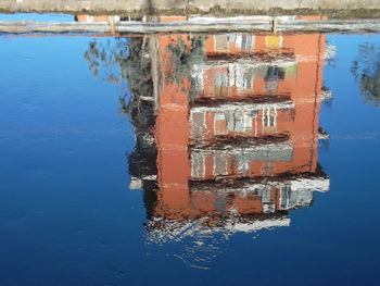 Reflection of built structure in water