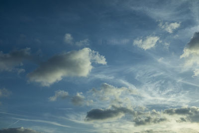 Low angle view of clouds in sky