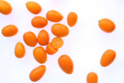 Close-up of orange against white background