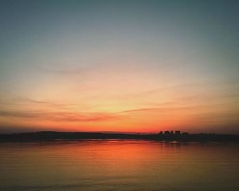 Scenic view of sea at sunset