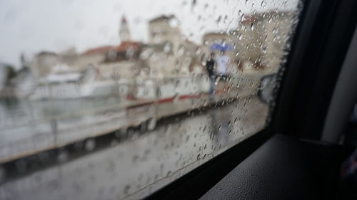 Close-up of car window