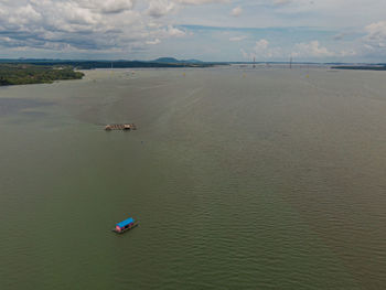 High angle view of sea against sky