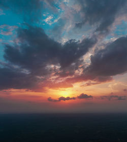 Scenic view of sea against sky at sunset