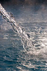 Close-up of water splashing in sea