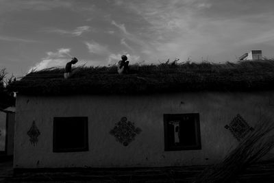 Low angle view of house against sky