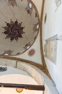 Low angle view of ornate ceiling in building