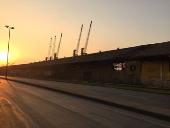 View of road at sunset