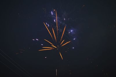 Low angle view of firework display