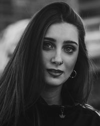 Close-up portrait of a beautiful young woman