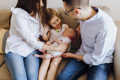 Mother and daughter at home