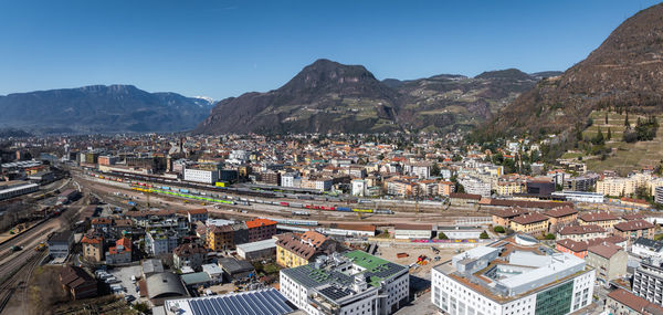 High angle view of townscape against sky