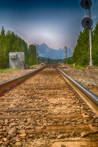 Railroad tracks against sky