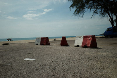 Scenic view of beach against sky