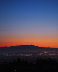 View of illuminated landscape at night