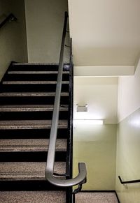 High angle view of empty staircase in building