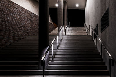 Low angle view of empty staircase in building