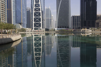 Reflection of buildings in canal