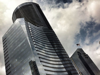 Low angle view of modern building against sky