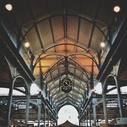 Low angle view of illuminated ceiling