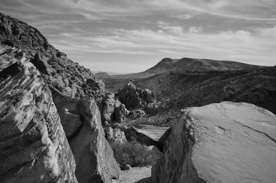 Panoramic view of rocky mountains against sky