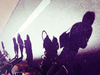 Shadow of person on wall