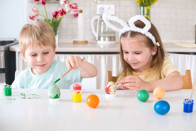 Boy playing with toys