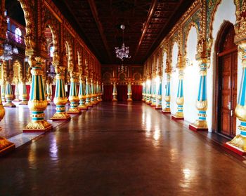 Interior of illuminated building