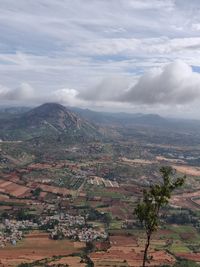 Aerial view of landscape against sky