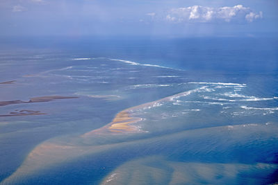 Aerial view of sea against sky