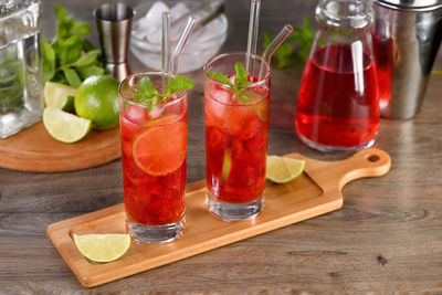 Fresh strawberries combined with fresh juice and tequila.  