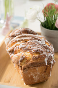 Close-up of bread on table