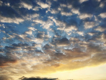 Low angle view of sky during sunset