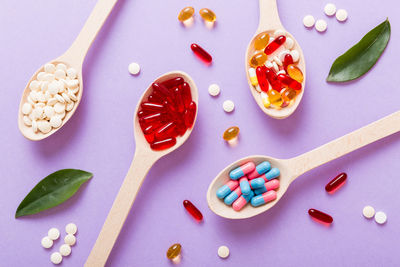 High angle view of food on table