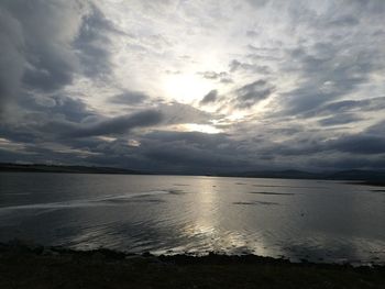 View of sea against cloudy sky